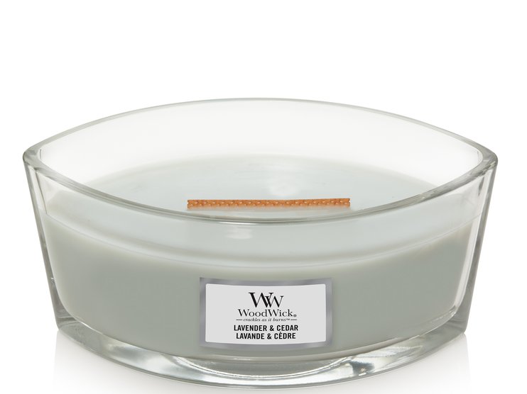 Ароматическая свеча с ароматом лаванды и кипариса Woodwick Ellipse Lavender & Cedar 453 г