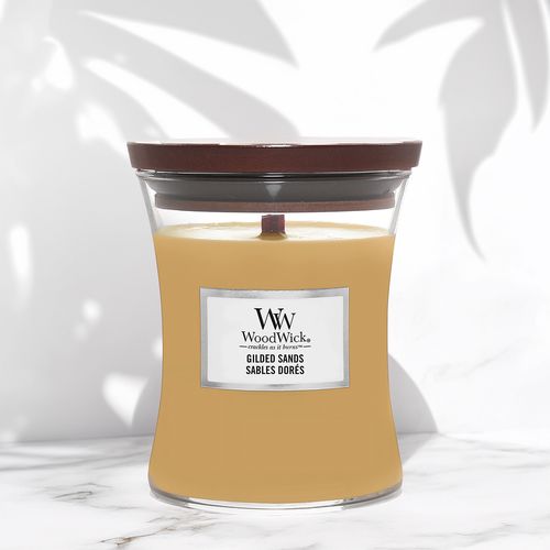 Ароматическая свеча с ароматом инжира и гваякового дерева Woodwick Medium Gilded Sands 275 г