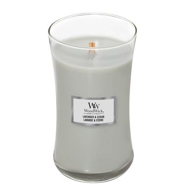 Ароматична свічка з ароматом лаванди і кипариса Woodwick Large Lavender & Cedar 609 г