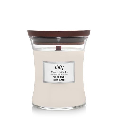 Ароматическая свеча с ароматом сандалового дерева и дуба Woodwick Medium White Teak 275 г