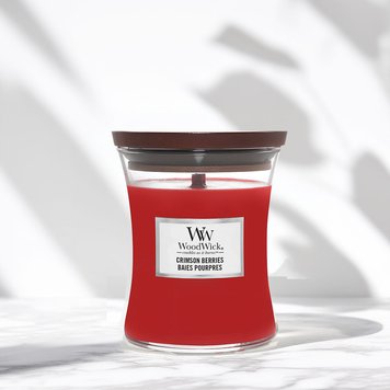 Ароматична свічка з нотами різдвяних ягід Woodwick Mini Crimson Berries 85 г