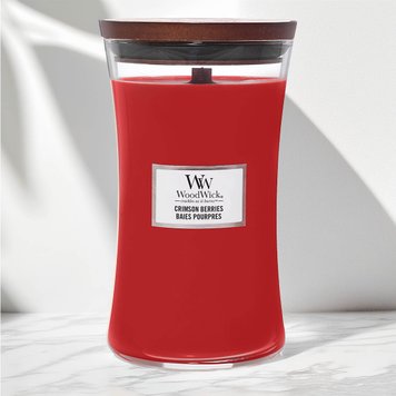 Ароматична свічка з нотами різдвяних ягід Woodwick Large Crimson Berries 609 г