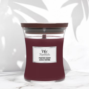 Ароматична свічка з ароматом темної вишні та амбри Woodwick Medium Phantom Cherry 275 г