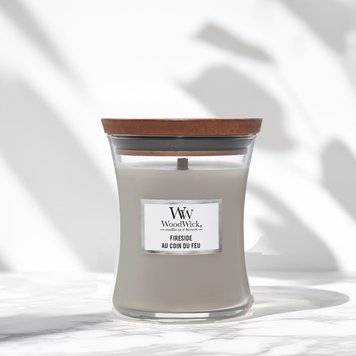 Ароматическая свеча с ароматом копченого дерева и яблочной кожуры Woodwick Mini Fireside 85 г