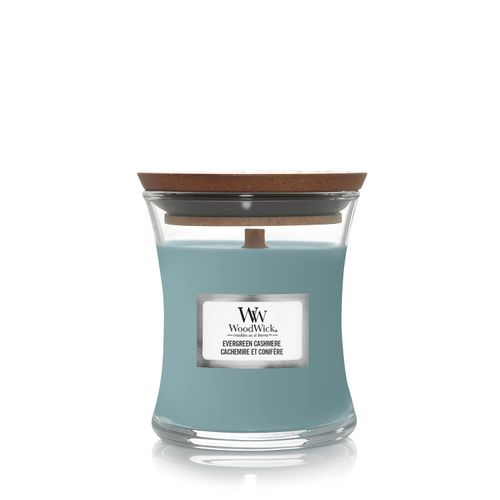 Ароматическая свеча с нотами сосны, свежего воздуха и кашемира Woodwick Mini Evergreen Cashmere 85 г