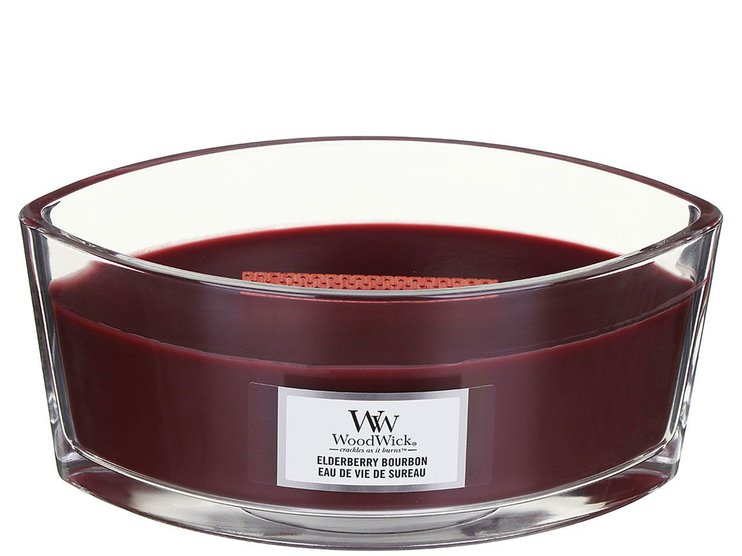 Ароматична свічка з ароматом бурбона, фруктів, деревини Woodwick Ellipse Elderberry Bourbon 453 г