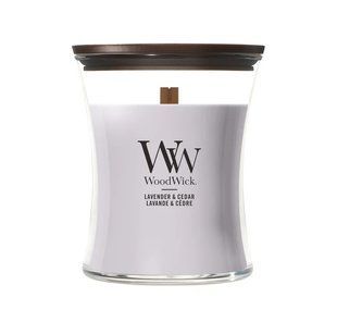 Ароматична свічка з ароматом лаванди та кедра Woodwick Medium Lavender & Cedar 275 г
