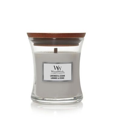 Ароматична свічка з ароматом лаванди і кипариса Woodwick Mini Lavender & Cedar 85 г