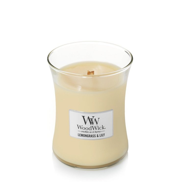 Ароматическая свеча с цветочным ароматом Woodwick Medium Lemongrass & Lily 275 г