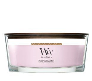 Ароматическая свеча с нотами цветущей вишни и ванили Woodwick Ellipse Cherry Blossom & Vanilla 453 г