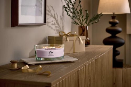 Ароматическая свеча с нотами цветущей вишни и ванили Woodwick Ellipse Cherry Blossom & Vanilla 453 г