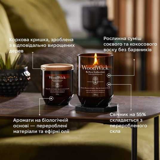 Свеча с ароматом цвета вишни Cherry blossom & vanilla RENEW