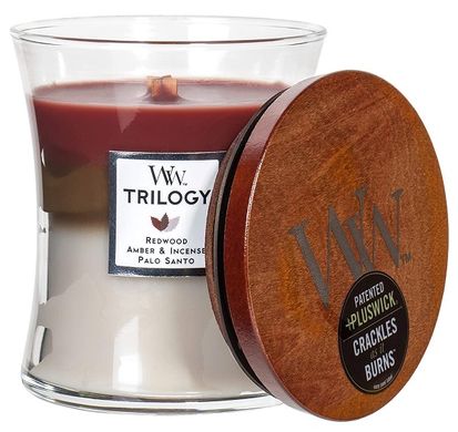 Ароматична свічка з тришаровим ароматом Woodwick Medium Trilogy Forest Retreat 275 г