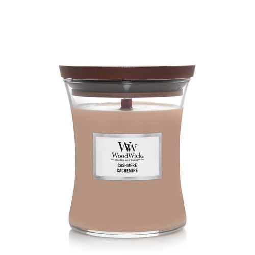 Ароматична свічка з ароматом айви, ірису та сандалу Woodwick Medium Cashmere 275г