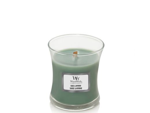 Ароматична свічка з ароматом шавлії і мірри Woodwick Mini Sage & Myrrh 85 г