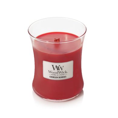Ароматическая свеча с нотами рождественских ягод Woodwick Medium Crimson Berries 275 г