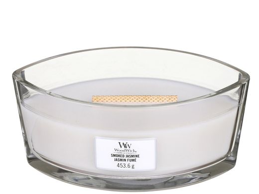 Ароматична свічка з ароматом жасмину Woodwick Ellipse Smoked Jasmine 453 г