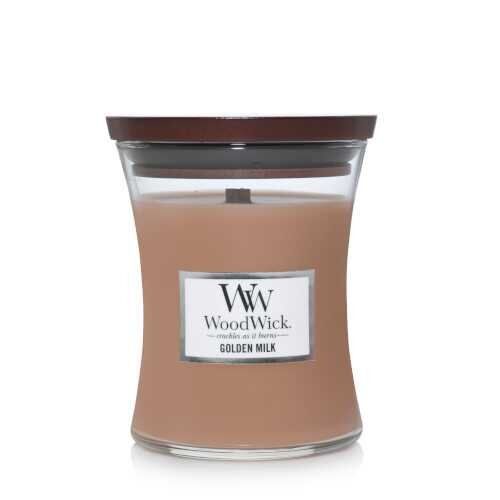 Ароматична свічка з ароматом молока і спецій Woodwick Medium Golden Milk 275 г