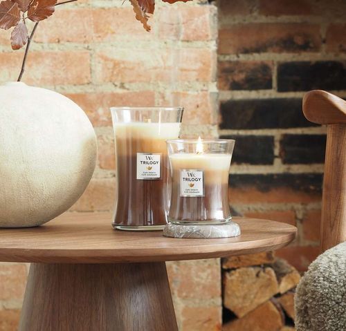 Ароматична свічка з тришаровим ароматом Woodwick Medium Trilogy Cafe Sweets 275 г
