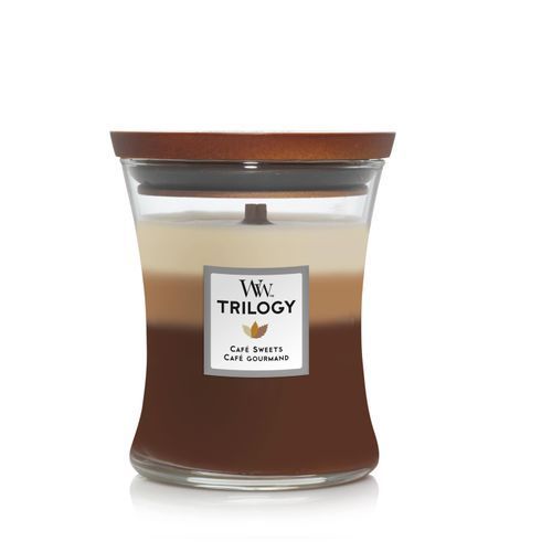 Ароматична свічка з тришаровим ароматом Woodwick Medium Trilogy Cafe Sweets 275 г