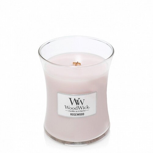 Ароматична свічка з ароматом троянди, кедра і мускусу Woodwick Medium Rosewood 275 г