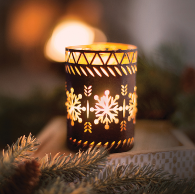 Подсвечник для ароматических свечей Bronze Snowflake Woodwick размера Petite