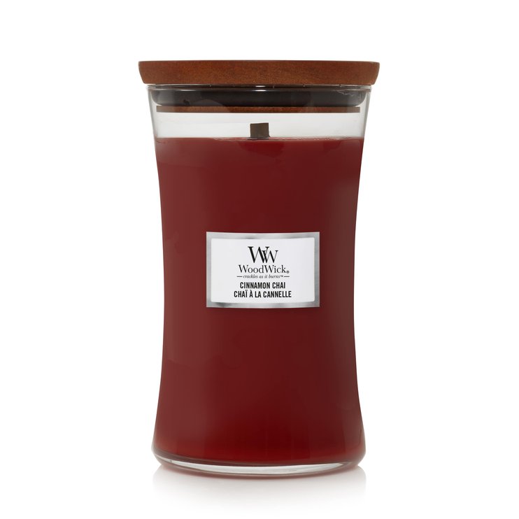 Ароматична свічка з ароматом ванілі та кориці Woodwick Large Cinnamon Chai 609 г