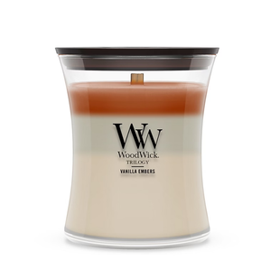 Ароматична свічка з тришаровим ароматом Woodwick Medium Trilogy Vanilla Embers 275 г