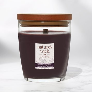 Ароматическая свеча с ароматом диких ягод и жасмина Woodwick Nature’s Wick Wildberry & Jasmine 284 г