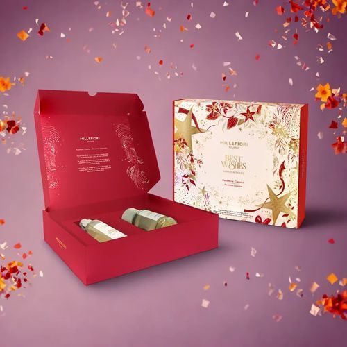 Корпоративный подарок - Подарочный набор &ldquo;Best wishes. Panettone Classico&rdquo; Millefiori Milano (аромадиффузор + спрей)