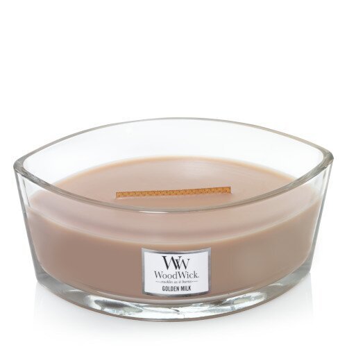 Ароматическая свеча с ароматом молока и специй Woodwick Ellipse Golden Milk 453 г