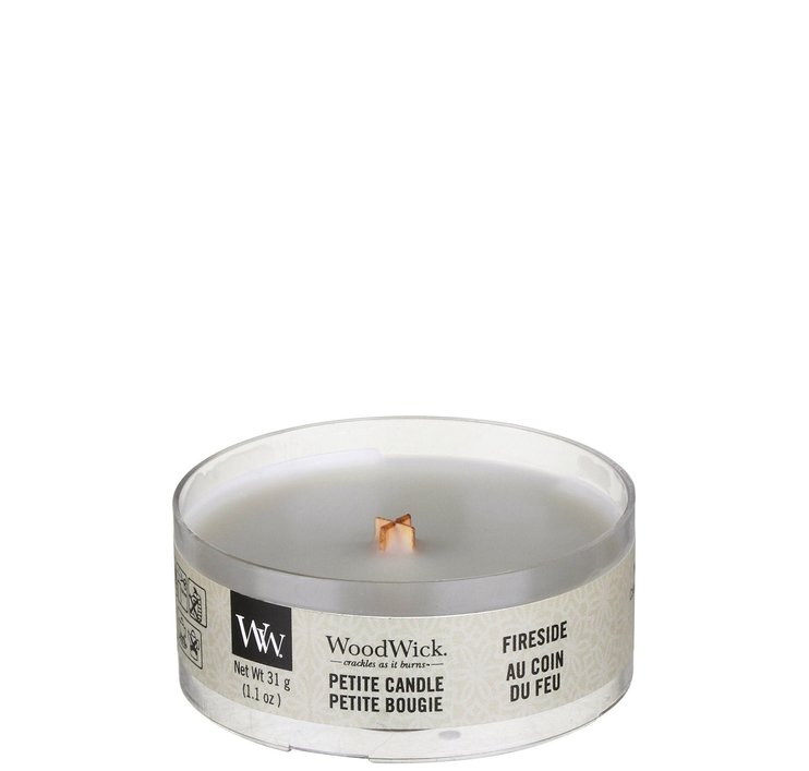 Ароматична свічка з ароматом копченого дерева та яблучної шкірки Woodwick Petite Fireside 31 г