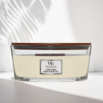 Ароматическая свеча с ароматом кокоса и ананаса Woodwick Ellipse Island Coconut 453 г