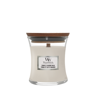 Ароматическая свеча с ароматом миндального молока Woodwick Mini Tonka & Almond Milk 85 г